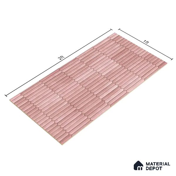 Faux Subway Wall Tile TL 04689 D Pencil Kitkat Solara Pink Palette 2 ft x 1 ft Ceramic Glossy Finish - 9 mm | Suitable For Kitchen, Bathroom Walls and Backsplashes | Please Expect a Slight Variation of Pattern