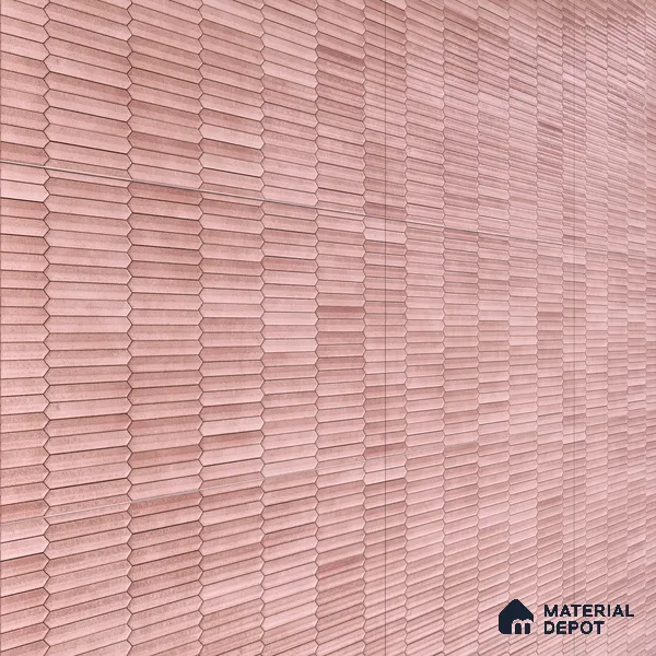 Faux Subway Wall Tile TL 04689 D Pencil Kitkat Solara Pink Palette 2 ft x 1 ft Ceramic Glossy Finish - 9 mm | Suitable For Kitchen, Bathroom Walls and Backsplashes | Please Expect a Slight Variation of Pattern