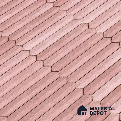 Faux Subway Wall Tile TL 04689 D Pencil Kitkat Solara Pink Palette 2 ft x 1 ft Ceramic Glossy Finish - 9 mm | Suitable For Kitchen, Bathroom Walls and Backsplashes | Please Expect a Slight Variation of Pattern