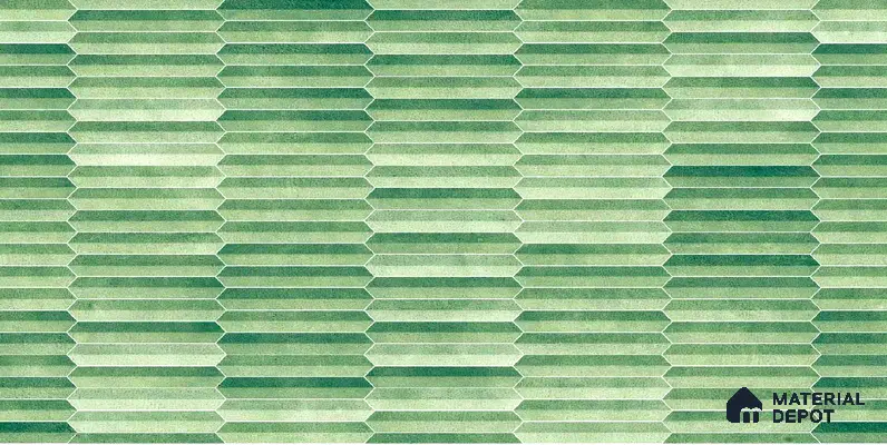 Faux Subway Wall Tile TL 04689 E Pencil Kitkat Solara Spring Green 2 ft x 1 ft Ceramic Glossy Finish - 9 mm | Suitable For Kitchen, Bathroom Walls and Backsplashes | Please Expect a Slight Variation of Pattern