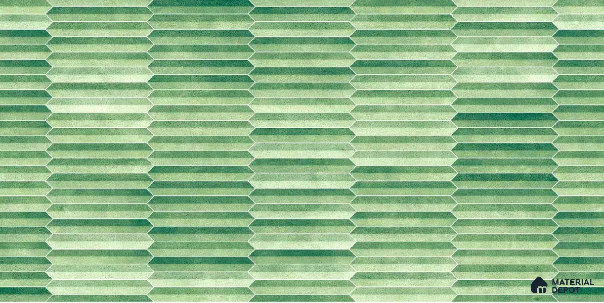 Faux Subway Wall Tile TL 04689 E Pencil Kitkat Solara Spring Green 2 ft x 1 ft Ceramic Glossy Finish - 9 mm | Suitable For Kitchen, Bathroom Walls and Backsplashes | Please Expect a Slight Variation of Pattern