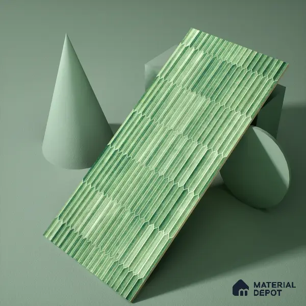 Faux Subway Wall Tile TL 04689 E Pencil Kitkat Solara Spring Green 2 ft x 1 ft Ceramic Glossy Finish - 9 mm | Suitable For Kitchen, Bathroom Walls and Backsplashes | Please Expect a Slight Variation of Pattern