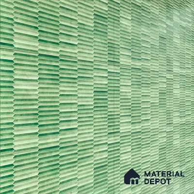 Faux Subway Wall Tile TL 04689 E Pencil Kitkat Solara Spring Green 2 ft x 1 ft Ceramic Glossy Finish - 9 mm | Suitable For Kitchen, Bathroom Walls and Backsplashes | Please Expect a Slight Variation of Pattern