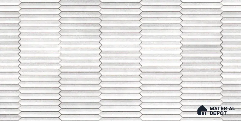 Faux Subway Wall Tile TL 04689 Pencil Kitkat Solara Moonlight Grey 2 ft x 1 ft Ceramic Glossy Finish - 9 mm | Suitable For Kitchen, Bathroom Walls and Backsplashes | Please Expect a Slight Variation of Pattern