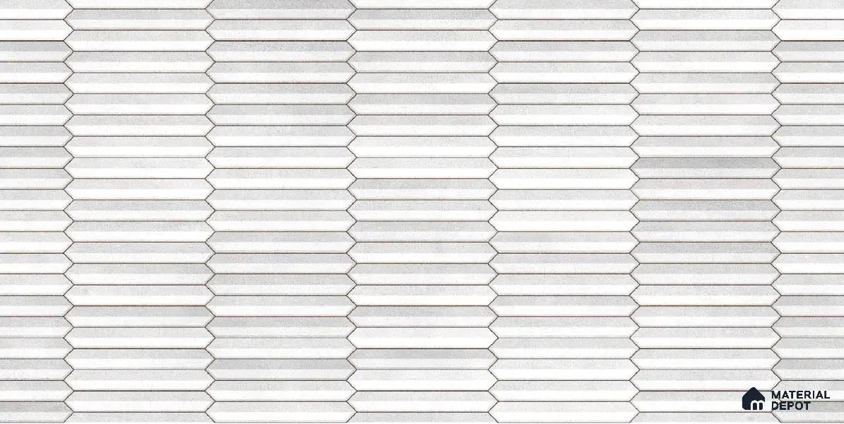 Faux Subway Wall Tile TL 04689 Pencil Kitkat Solara Moonlight Grey 2 ft x 1 ft Ceramic Glossy Finish - 9 mm | Suitable For Kitchen, Bathroom Walls and Backsplashes | Please Expect a Slight Variation of Pattern