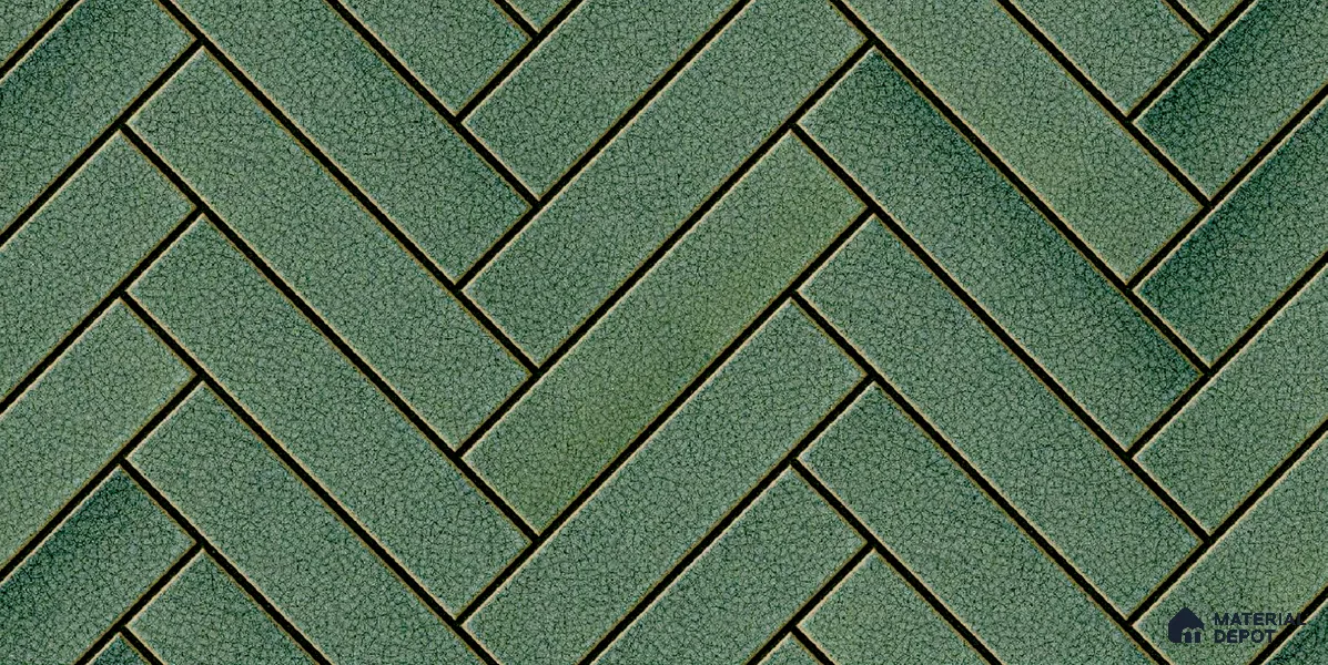 Faux Subway Wall Tile TL 04684 B Herringbone Solara Amery Blue 2 ft x 1 ft Ceramic Glossy Finish - 9 mm | Suitable For Kitchen, Bathroom Walls and Backsplashes | Please Expect a Slight Variation of Pattern (Sample)