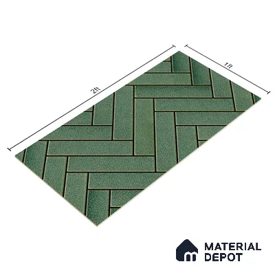 Faux Subway Wall Tile TL 04684 B Herringbone Solara Amery Blue 2 ft x 1 ft Ceramic Glossy Finish - 9 mm | Suitable For Kitchen, Bathroom Walls and Backsplashes | Please Expect a Slight Variation of Pattern (Sample)