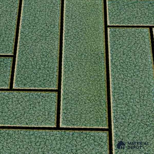 Faux Subway Wall Tile TL 04684 B Herringbone Solara Amery Blue 2 ft x 1 ft Ceramic Glossy Finish - 9 mm | Suitable For Kitchen, Bathroom Walls and Backsplashes | Please Expect a Slight Variation of Pattern (Sample)