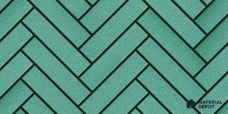 Faux Subway Wall Tile TL 04684 C Herringbone Solara Starwood Blue 2 ft x 1 ft Ceramic Glossy Finish - 9 mm | Suitable For Kitchen, Bathroom Walls and Backsplashes | Please Expect a Slight Variation of Pattern (Sample)