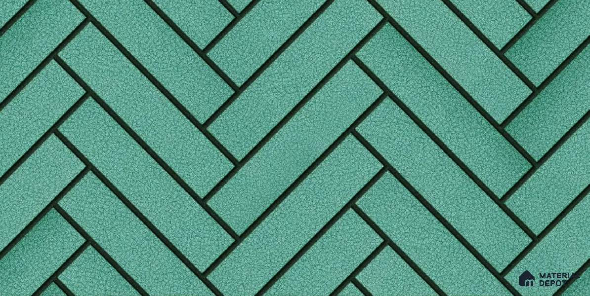 Faux Subway Wall Tile TL 04684 C Herringbone Solara Starwood Blue 2 ft x 1 ft Ceramic Glossy Finish - 9 mm | Suitable For Kitchen, Bathroom Walls and Backsplashes | Please Expect a Slight Variation of Pattern (Sample)