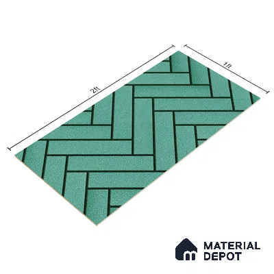 Faux Subway Wall Tile TL 04684 C Herringbone Solara Starwood Blue 2 ft x 1 ft Ceramic Glossy Finish - 9 mm | Suitable For Kitchen, Bathroom Walls and Backsplashes | Please Expect a Slight Variation of Pattern (Sample)