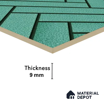 Faux Subway Wall Tile TL 04684 C Herringbone Solara Starwood Blue 2 ft x 1 ft Ceramic Glossy Finish - 9 mm | Suitable For Kitchen, Bathroom Walls and Backsplashes | Please Expect a Slight Variation of Pattern (Sample)