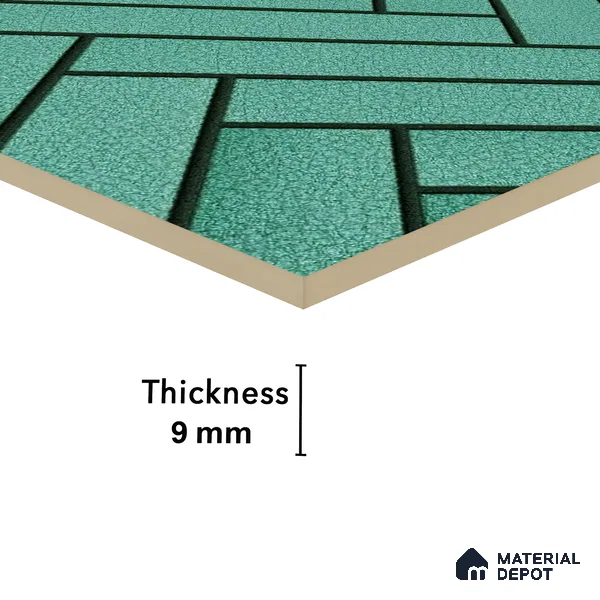 Faux Subway Wall Tile TL 04684 C Herringbone Solara Starwood Blue 2 ft x 1 ft Ceramic Glossy Finish - 9 mm | Suitable For Kitchen, Bathroom Walls and Backsplashes | Please Expect a Slight Variation of Pattern (Sample)
