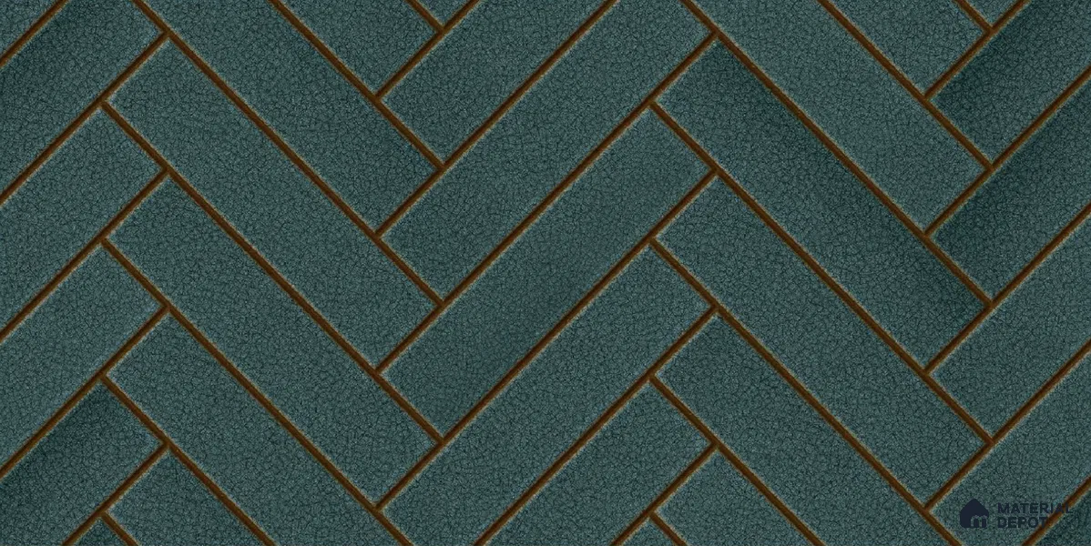 Faux Subway Wall Tile TL 04684 D Herringbone Solara Midnight Blue 2 ft x 1 ft Ceramic Glossy Finish - 9 mm | Suitable For Kitchen, Bathroom Walls and Backsplashes | Please Expect a Slight Variation of Pattern (Sample)