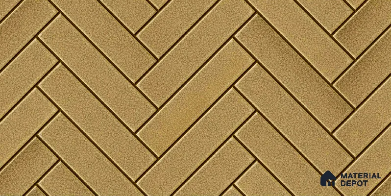 Faux Subway Wall Tile TL 04684 E Herringbone Solara Brown Olive 2 ft x 1 ft Ceramic Glossy Finish - 9 mm | Suitable For Kitchen, Bathroom Walls and Backsplashes | Please Expect a Slight Variation of Pattern