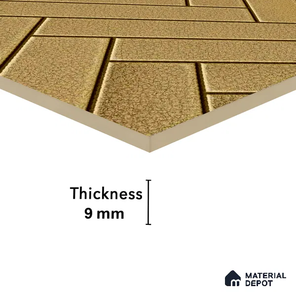 Faux Subway Wall Tile TL 04684 E Herringbone Solara Brown Olive 2 ft x 1 ft Ceramic Glossy Finish - 9 mm | Suitable For Kitchen, Bathroom Walls and Backsplashes | Please Expect a Slight Variation of Pattern