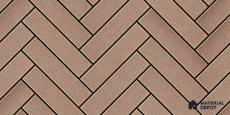 Faux Subway Wall Tile TL 04684 F Herringbone Solara Lush Pink 2 ft x 1 ft Ceramic Glossy Finish - 9 mm | Suitable For Kitchen, Bathroom Walls and Backsplashes | Please Expect a Slight Variation of Pattern (Sample)