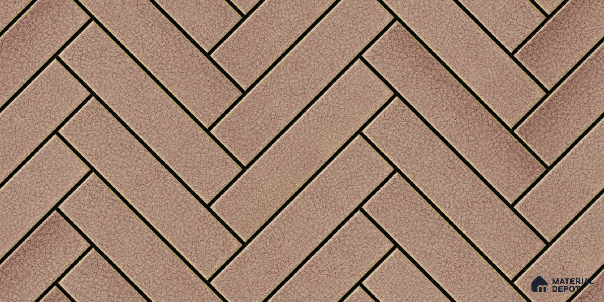 Faux Subway Wall Tile TL 04684 F Herringbone Solara Lush Pink 2 ft x 1 ft Ceramic Glossy Finish - 9 mm | Suitable For Kitchen, Bathroom Walls and Backsplashes | Please Expect a Slight Variation of Pattern (Sample)