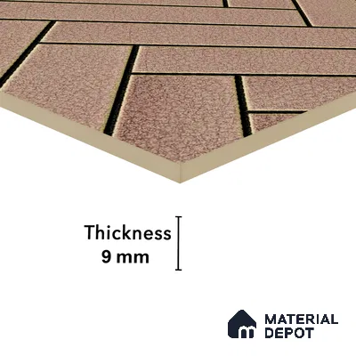 Faux Subway Wall Tile TL 04684 F Herringbone Solara Lush Pink 2 ft x 1 ft Ceramic Glossy Finish - 9 mm | Suitable For Kitchen, Bathroom Walls and Backsplashes | Please Expect a Slight Variation of Pattern (Sample)