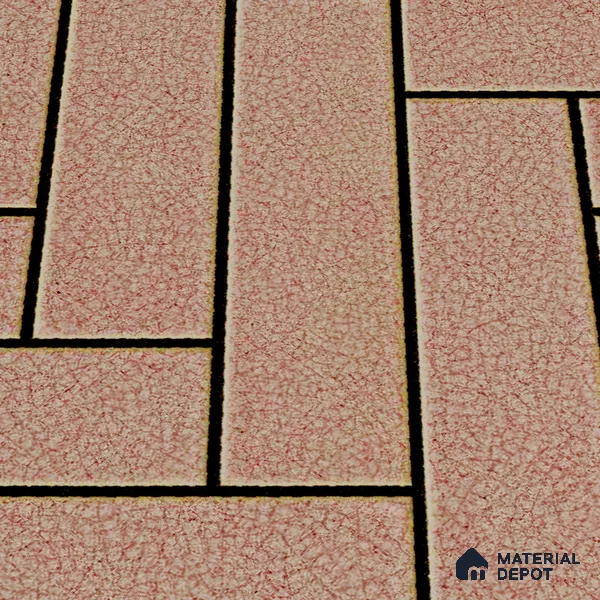 Faux Subway Wall Tile TL 04684 F Herringbone Solara Lush Pink 2 ft x 1 ft Ceramic Glossy Finish - 9 mm | Suitable For Kitchen, Bathroom Walls and Backsplashes | Please Expect a Slight Variation of Pattern (Sample)