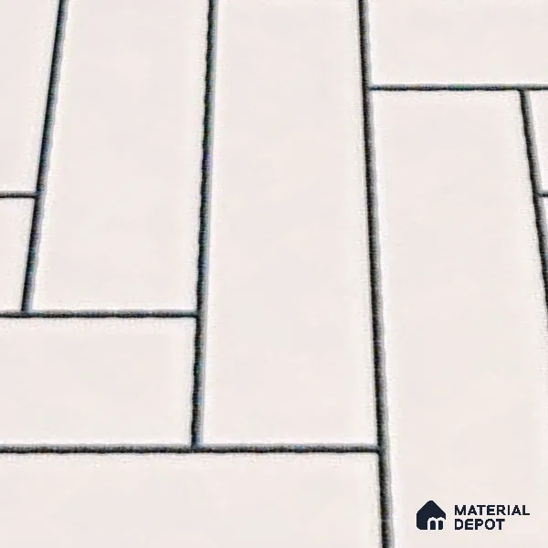 Faux Subway Wall Tile TL 04684 Herringbone Solara Echo White 2 ft x 1 ft Ceramic Glossy Finish - 9 mm | Suitable For Kitchen, Bathroom Walls and Backsplashes | Please Expect a Slight Variation of Pattern