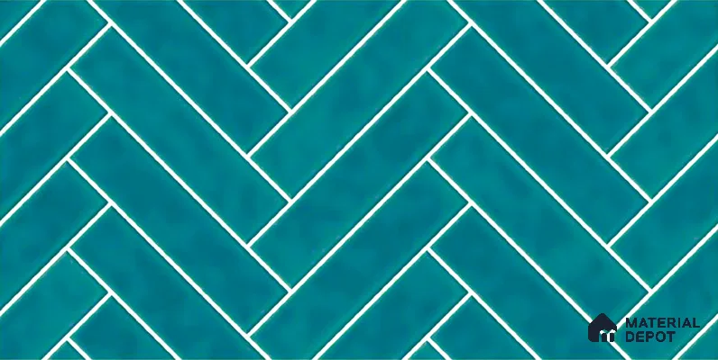 Faux Subway Wall Tile TL 04684 G Herringbone Solara Cobalt Blue 2 ft x 1 ft Ceramic Glossy Finish - 9 mm | Suitable For Kitchen, Bathroom Walls and Backsplashes | Please Expect a Slight Variation of Pattern (Sample)