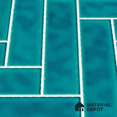 Faux Subway Wall Tile TL 04684 G Herringbone Solara Cobalt Blue 2 ft x 1 ft Ceramic Glossy Finish - 9 mm | Suitable For Kitchen, Bathroom Walls and Backsplashes | Please Expect a Slight Variation of Pattern (Sample)