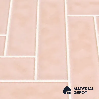 Faux Subway Wall Tile TL 04684 I Herringbone Solara Norvegia Pink 2 ft x 1 ft Ceramic Glossy Finish - 9 mm | Suitable For Kitchen, Bathroom Walls and Backsplashes | Please Expect a Slight Variation of Pattern (Sample)