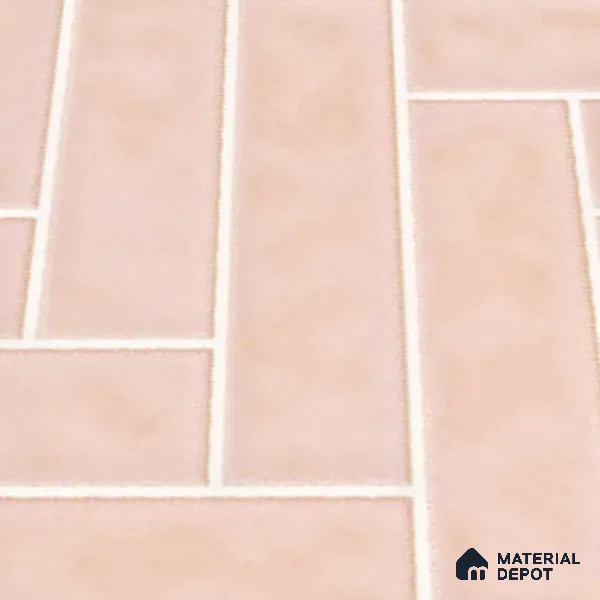 Faux Subway Wall Tile TL 04684 I Herringbone Solara Norvegia Pink 2 ft x 1 ft Ceramic Glossy Finish - 9 mm | Suitable For Kitchen, Bathroom Walls and Backsplashes | Please Expect a Slight Variation of Pattern (Sample)
