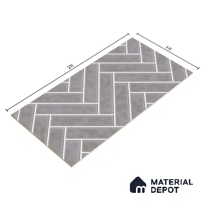 Faux Subway Wall Tile TL 04684 J Herringbone Solara Avorio Crema 2 ft x 1 ft Ceramic Glossy Finish - 9 mm | Suitable For Kitchen, Bathroom Walls and Backsplashes | Please Expect a Slight Variation of Pattern