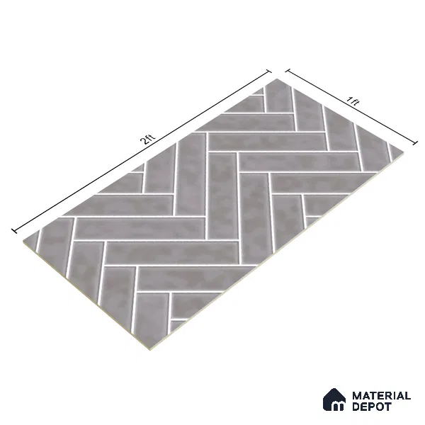 Faux Subway Wall Tile TL 04684 J Herringbone Solara Avorio Crema 2 ft x 1 ft Ceramic Glossy Finish - 9 mm | Suitable For Kitchen, Bathroom Walls and Backsplashes | Please Expect a Slight Variation of Pattern