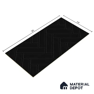 Faux Subway Wall Tile TL 04684 N Herringbone Solara Black Marquina 2 ft x 1 ft Ceramic Matte Finish - 9 mm | Suitable For Kitchen, Bathroom Walls and Backsplashes | Please Expect a Slight Variation of Pattern