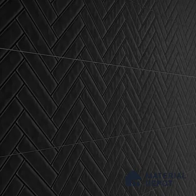 Faux Subway Wall Tile TL 04684 N Herringbone Solara Black Marquina 2 ft x 1 ft Ceramic Matte Finish - 9 mm | Suitable For Kitchen, Bathroom Walls and Backsplashes | Please Expect a Slight Variation of Pattern