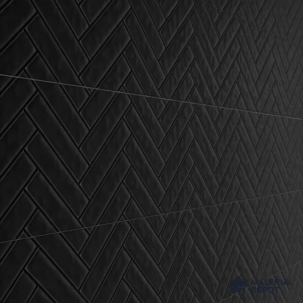 Faux Subway Wall Tile TL 04684 N Herringbone Solara Black Marquina 2 ft x 1 ft Ceramic Matte Finish - 9 mm | Suitable For Kitchen, Bathroom Walls and Backsplashes | Please Expect a Slight Variation of Pattern