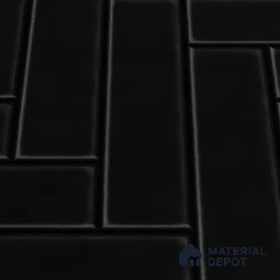 Faux Subway Wall Tile TL 04684 N Herringbone Solara Black Marquina 2 ft x 1 ft Ceramic Matte Finish - 9 mm | Suitable For Kitchen, Bathroom Walls and Backsplashes | Please Expect a Slight Variation of Pattern