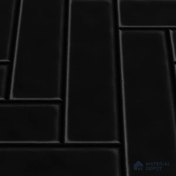 Faux Subway Wall Tile TL 04684 N Herringbone Solara Black Marquina 2 ft x 1 ft Ceramic Matte Finish - 9 mm | Suitable For Kitchen, Bathroom Walls and Backsplashes | Please Expect a Slight Variation of Pattern