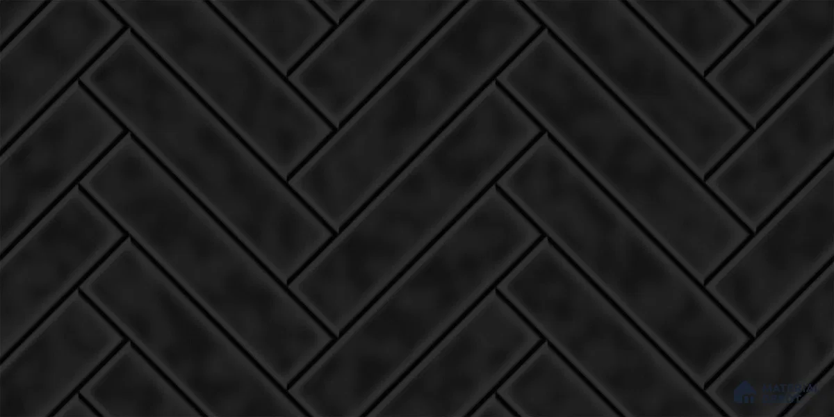Faux Subway Wall Tile TL 04684 P Herringbone Solara Raven Shine 2 ft x 1 ft Ceramic Glossy Finish - 9 mm | Suitable For Kitchen, Bathroom Walls and Backsplashes | Please Expect a Slight Variation of Pattern