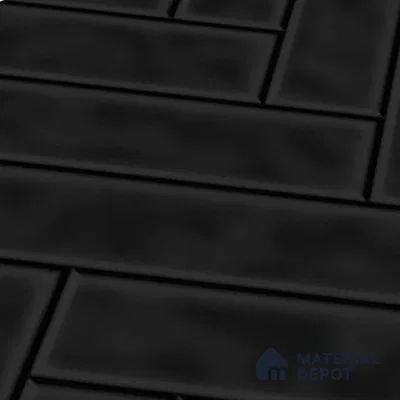 Faux Subway Wall Tile TL 04684 P Herringbone Solara Raven Shine 2 ft x 1 ft Ceramic Glossy Finish - 9 mm | Suitable For Kitchen, Bathroom Walls and Backsplashes | Please Expect a Slight Variation of Pattern