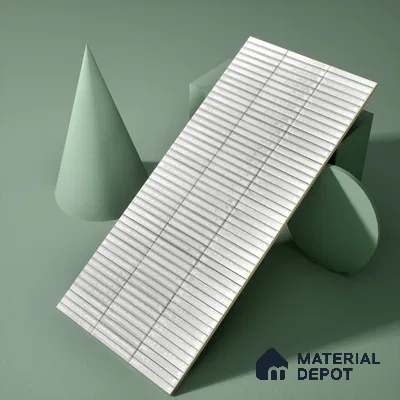 Faux Subway Wall Tile TL 04691 B Vertiline Kitkat Solara Smoke White 2 ft x 1 ft Ceramic Glossy Finish - 9 mm | Suitable For Kitchen, Bathroom Walls and Backsplashes | Please Expect a Slight Variation of Pattern