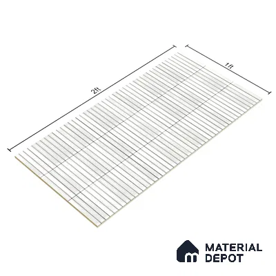 Faux Subway Wall Tile TL 04691 B Vertiline Kitkat Solara Smoke White 2 ft x 1 ft Ceramic Glossy Finish - 9 mm | Suitable For Kitchen, Bathroom Walls and Backsplashes | Please Expect a Slight Variation of Pattern
