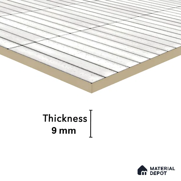 Faux Subway Wall Tile TL 04691 B Vertiline Kitkat Solara Smoke White 2 ft x 1 ft Ceramic Glossy Finish - 9 mm | Suitable For Kitchen, Bathroom Walls and Backsplashes | Please Expect a Slight Variation of Pattern