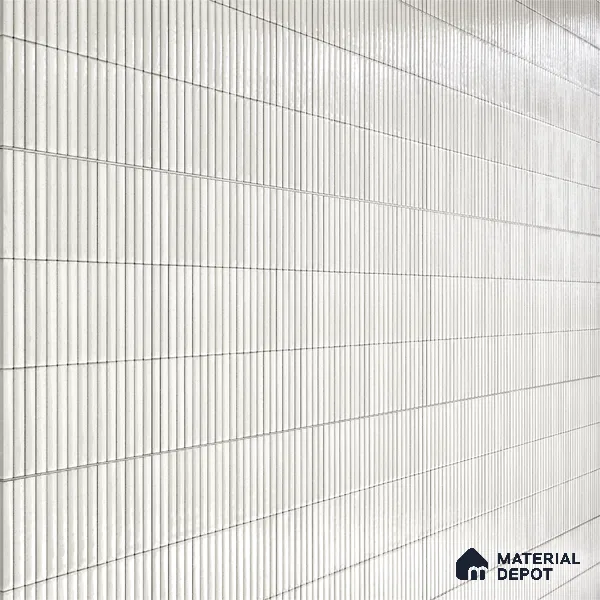 Faux Subway Wall Tile TL 04691 B Vertiline Kitkat Solara Smoke White 2 ft x 1 ft Ceramic Glossy Finish - 9 mm | Suitable For Kitchen, Bathroom Walls and Backsplashes | Please Expect a Slight Variation of Pattern
