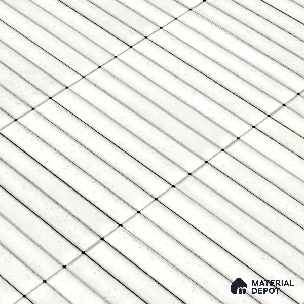 Faux Subway Wall Tile TL 04691 B Vertiline Kitkat Solara Smoke White 2 ft x 1 ft Ceramic Glossy Finish - 9 mm | Suitable For Kitchen, Bathroom Walls and Backsplashes | Please Expect a Slight Variation of Pattern