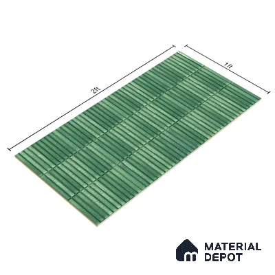 Faux Subway Wall Tile TL 04691 C Vertiline Kitkat Solara Loft Green 2 ft x 1 ft Ceramic Glossy Finish - 9 mm | Suitable For Kitchen, Bathroom Walls and Backsplashes | Please Expect a Slight Variation of Pattern