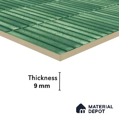 Faux Subway Wall Tile TL 04691 C Vertiline Kitkat Solara Loft Green 2 ft x 1 ft Ceramic Glossy Finish - 9 mm | Suitable For Kitchen, Bathroom Walls and Backsplashes | Please Expect a Slight Variation of Pattern