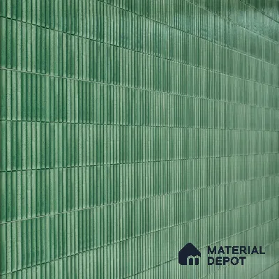 Faux Subway Wall Tile TL 04691 C Vertiline Kitkat Solara Loft Green 2 ft x 1 ft Ceramic Glossy Finish - 9 mm | Suitable For Kitchen, Bathroom Walls and Backsplashes | Please Expect a Slight Variation of Pattern