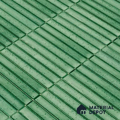 Faux Subway Wall Tile TL 04691 C Vertiline Kitkat Solara Loft Green 2 ft x 1 ft Ceramic Glossy Finish - 9 mm | Suitable For Kitchen, Bathroom Walls and Backsplashes | Please Expect a Slight Variation of Pattern