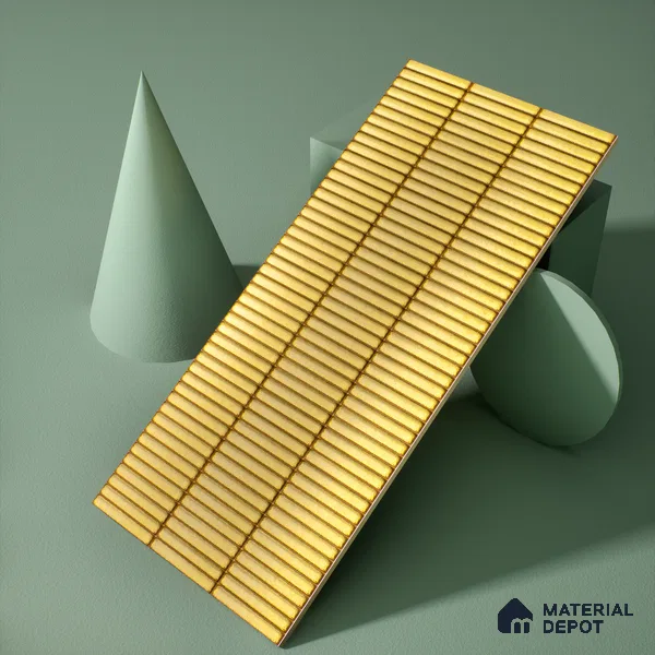 Faux Subway Wall Tile TL 04691 D Vertiline Kitkat Solara Charlotte Beige 2 ft x 1 ft Ceramic Glossy Finish - 9 mm | Suitable For Kitchen, Bathroom Walls and Backsplashes | Please Expect a Slight Variation of Pattern
