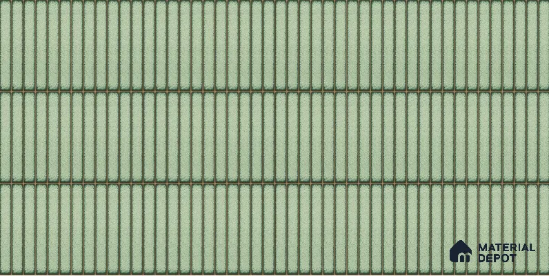 Faux Subway Wall Tile TL 04691 E Vertiline Kitkat Solara Olive Green 2 ft x 1 ft Ceramic Glossy Finish - 9 mm | Suitable For Kitchen, Bathroom Walls and Backsplashes | Please Expect a Slight Variation of Pattern