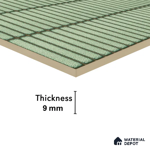 Faux Subway Wall Tile TL 04691 E Vertiline Kitkat Solara Olive Green 2 ft x 1 ft Ceramic Glossy Finish - 9 mm | Suitable For Kitchen, Bathroom Walls and Backsplashes | Please Expect a Slight Variation of Pattern